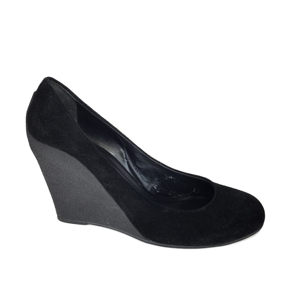 KORS Black Suede Wedge Pumps